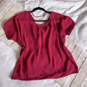 Magenta Forever21 Blouse with Cowl Draped Back